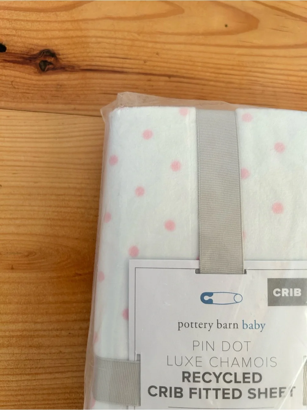 Pottery Barn Kids Pink Polka Dot Crib Sheet Recycled Polyester Brand New